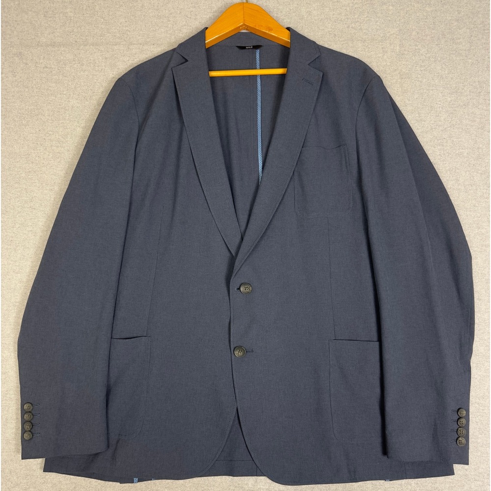 Haggar Smart Wash Blazer Men XL 48/50 Blue Unstructured Performance Tech Stretch